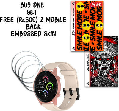 ARBAN Screen Guard for NoiseFit Agile 2 Buzz 1.82 inch WITH FREE 500 RUPEES 2 3D EMBOSSED SKIN FOR MOBILE BACK S172(Pack of 4)