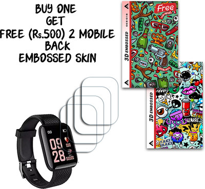 SOMTONE Screen Guard for ID116 Smartwatch 10mm WITH FREE 500 RUPEES 2 3D EMBOSSED SKIN FOR MOBILE BACK S018(Pack of 4)