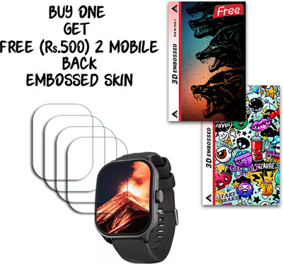 ARBAN Screen Guard for Fastrack Revoltt FS1 Pro 1.96 inch WITH FREE 500 RUPEES 2 3D EMBOSSED SKIN FOR MOBILE BACK S061(Pack of 4)