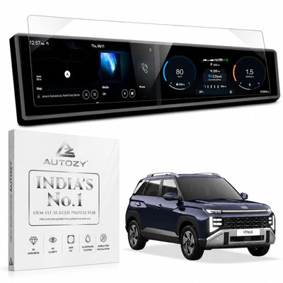 AUTOZY Screen Guard for Hyundai Venue Facelift 2026 Dual 12.3 Inch Infotainment Display and Digital Instrument Cluster HX2 HX4 HX5 HX6 HX6T HX7 HX8 HX10 N6 N10 HD Clear Anti Scratch Anti Fingerprint Bubble Free [Not Tempered Glass](Pack of 1)