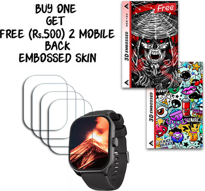 ARBAN Screen Guard for Fastrack Revoltt FS1 Pro 1.96 inch WITH FREE 500 RUPEES 2 3D EMBOSSED SKIN FOR MOBILE BACK S124(Pack of 4)