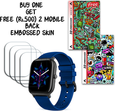 SOMTONE Screen Guard for Gizmore Spark 1.69 inch WITH FREE 500 RUPEES 2 3D EMBOSSED SKIN FOR MOBILE BACK S018(Pack of 4)