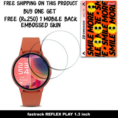 ARBAN Screen Guard for fastrack REFLEX PLAY 1.3 inch (FREE 250 RUPEES 1 3D EMBOSSED SKIN FOR MOBILE BACK W2S172)(Pack of 2)