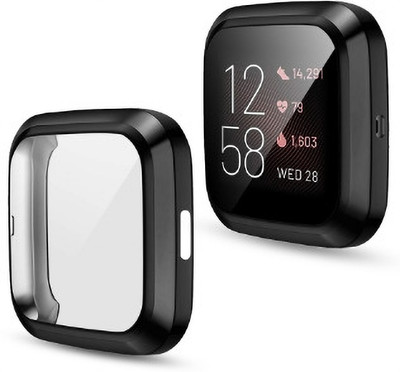 KAZUKI Screen Guard for Fitbit versa 2 Watch Protective Case (Black)(Pack of 1)