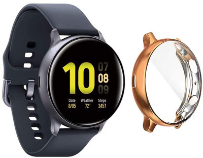 KAZUKI Screen Guard for Samsung Galaxy Watch Active2 44mm Full Coverage Electroplate TPU Case (RoseGold)(Pack of 1)