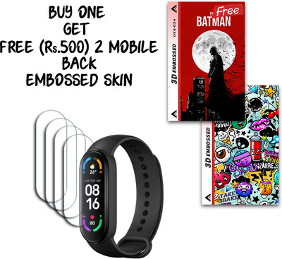 ARBAN Screen Guard for Mi Smart Band 6 1.56 inch WITH FREE 500 RUPEES 2 3D EMBOSSED SKIN FOR MOBILE BACK S034(Pack of 4)