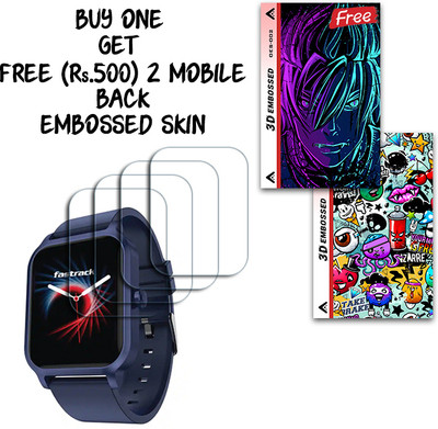 ARBAN Screen Guard for FASTRACK REFLEX CHARGE 1.83 inch WITH FREE 500 RUPEES 2 3D EMBOSSED SKIN FOR MOBILE BACK S002(Pack of 4)