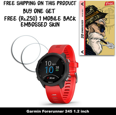 SOMTONE Screen Guard for Garmin Forerunner 245 1.2 inch WITH FREE 250 RUPEES 1 3D EMBOSSED SKIN FOR MOBILE BACK W2S001(Pack of 2)
