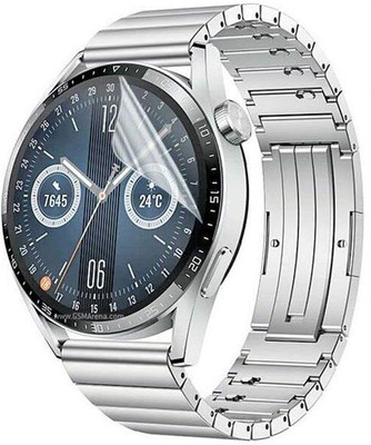 CUBES Screen Guard for Huawei Watch GT 3 Pro Titanium 46 mm | Soft and Flexible | Touch Sensitive | Unbreakable | Ultra Thin| Edge To Edge TPU Film ( Not a Tempered Glass )(Pack of 2)