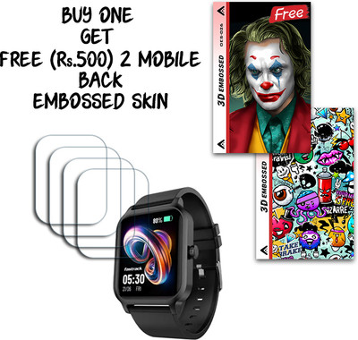 ARBAN Screen Guard for Fastrack Revoltt FS1 1.83inch WITH FREE 500 RUPEES 2 3D EMBOSSED SKIN FOR MOBILE BACK S026(Pack of 4)