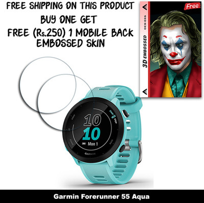 ARBAN Screen Guard for Garmin Forerunner 55 Aqua WITH FREE 250 RUPEES 1 3D EMBOSSED SKIN FOR MOBILE BACK W2S026(Pack of 2)