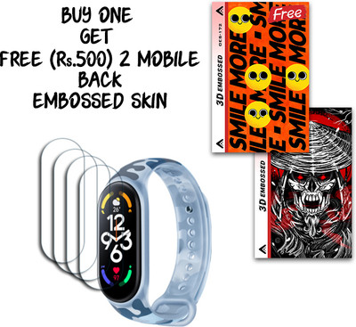 ARBAN Screen Guard for Xiaomi Smart Band 7 1.62 inch WITH FREE 500 RUPEES 2 3D EMBOSSED SKIN FOR MOBILE BACK S172(Pack of 4)