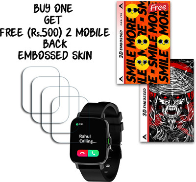 ARBAN Screen Guard for Maxima Max Pro X6 Smartwatch 1.7 inch WITH FREE 500 RUPEES 2 3D EMBOSSED SKIN FOR MOBILE BACK S172(Pack of 4)