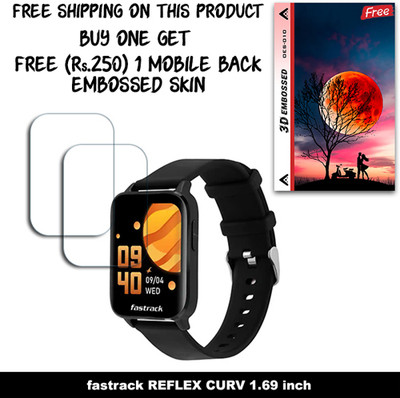 SOMTONE Screen Guard for fastrack REFLEX CURV 1.69 inch WITH FREE 250 RUPEES 1 3D EMBOSSED SKIN FOR MOBILE BACK W2S010(Pack of 2)
