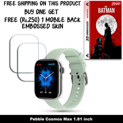 SOMTONE Screen Guard for Pebble Cosmos Max 1.81 inch WITH FREE 250 RUPEES 1 3D EMBOSSED SKIN FOR MOBILE BACK W2S034(Pack of 2)
