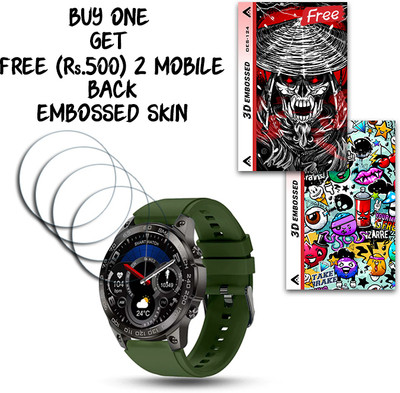 ARBAN Screen Guard for Pebble Cosmos Endure 1.46 inch WITH FREE 500 RUPEES 2 3D EMBOSSED SKIN FOR MOBILE BACK S124(Pack of 4)