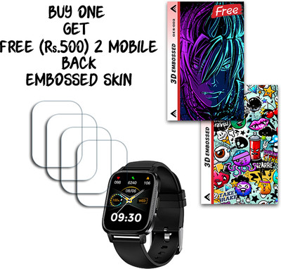 SOMTONE Screen Guard for Maxima Max Pro X5 Smartwatch 1.7 inch WITH FREE 500 RUPEES 2 3D EMBOSSED SKIN FOR MOBILE BACK S002(Pack of 4)