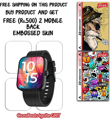 SOMTONE Screen Guard for CrossBeat Ignite GRIT Smartwatch SCREEN GUARD WITH FREE 250 RUPEES 2 3D EMBOSSED SKIN FOR MOBILE BACK W4S001(Pack of 4)