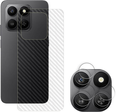 SOMTONE Screen Guard for Honor X7d 5G Camera Lens Glass Protector | Anti-Scratch | Edge to Edge Full Coverage | 9H Hardness (BACK CARBON FIBER SKIN + CAMERA LENS PROTECTOR)(Pack of 2)