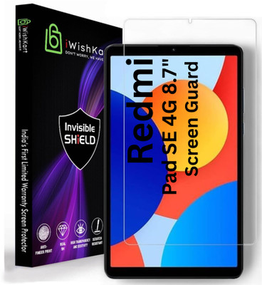 iWishKart Screen Guard for Redmi Pad SE 4G 8.7 Inch, Military grade Edge to Edge Premium gorilla glass with Self Installation Guide - Wet & Dry wipes, Dust Absorber(Pack of 1)