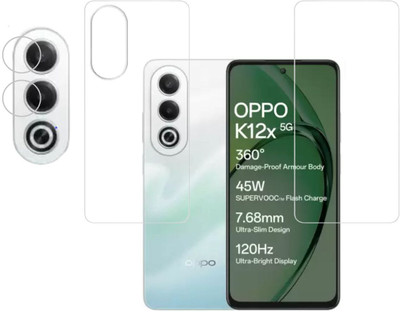 ISAAK Screen Guard for OPPO K12x 5G Unbreakable Front & Back Screen Guard and Camera Lens Protector (3 In 1 COMBO PACK)(Pack of 3)
