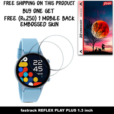 ARBAN Screen Guard for fastrack REFLEX PLAY PLUS 1.3 inch WITH FREE 250 RUPEES 1 3D EMBOSSED SKIN FOR MOBILE BACK W2S010(Pack of 2)