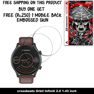 ARBAN Screen Guard for crossbeats Orbit Infiniti 2.0 1.43 inch (FREE 250 RUPEES 1 3D EMBOSSED SKIN FOR MOBILE BACK W2S124)(Pack of 2)