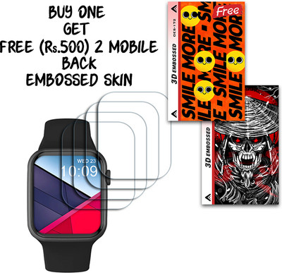 SOMTONE Screen Guard for crossbeats Ignite S3 Max 1.85 inch WITH FREE 500 RUPEES 2 3D EMBOSSED SKIN FOR MOBILE BACK S172(Pack of 4)