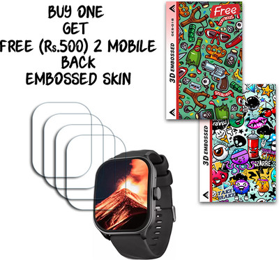 SOMTONE Screen Guard for Fastrack Revoltt FS1 Pro 1.96 inch WITH FREE 500 RUPEES 2 3D EMBOSSED SKIN FOR MOBILE BACK S018(Pack of 4)