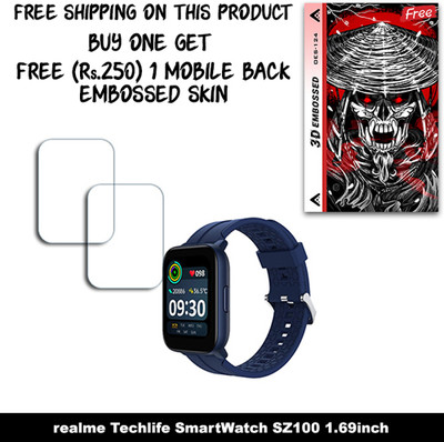 ARBAN Screen Guard for realme Techlife SmartWatch SZ100 1.69inch (FREE 250 RUPEES 1 3D EMBOSSED SKIN FOR MOBILE BACK W2S124)(Pack of 2)