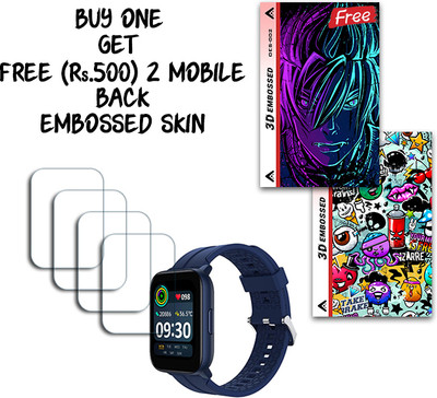 SOMTONE Screen Guard for realme Techlife Smart Watch SZ100 1.69 inch WITH FREE 500 RUPEES 2 3D EMBOSSED SKIN FOR MOBILE BACK S002(Pack of 4)