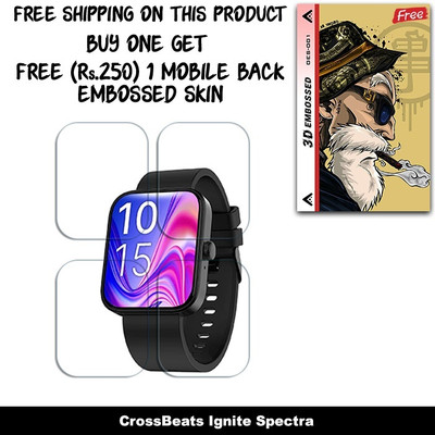 ARBAN Screen Guard for CrossBeats Ignite Spectra 1.78 inch SCREEN GUARD WITH FREE 250 RUPEES 1 3D EMBOSSED SKIN FOR MOBILE BACK W3S001(Pack of 4)