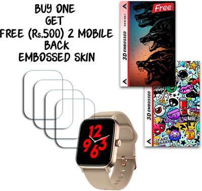 SOMTONE Screen Guard for Noise ColorFit Pro 4 Max 1.8 inch WITH FREE 500 RUPEES 2 3D EMBOSSED SKIN FOR MOBILE BACK S061(Pack of 4)