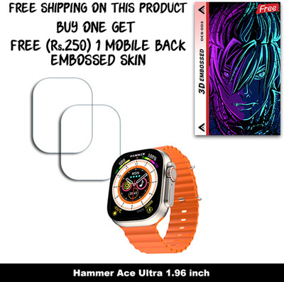 ARBAN Screen Guard for Hammer Ace Ultra 1.96 inch WITH FREE 250 RUPEES 1 3D EMBOSSED SKIN FOR MOBILE BACK W2S002(Pack of 2)