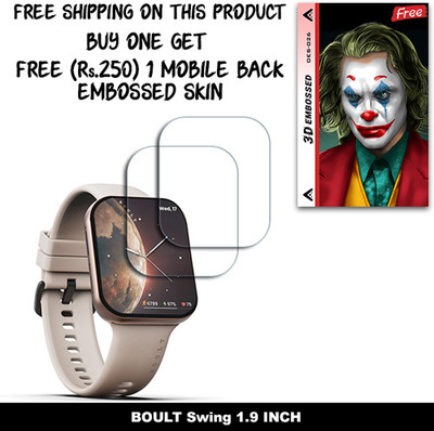 ARBAN Screen Guard for BOULT Swing 1.9 INCH WITH FREE 250 RUPEES 1 3D EMBOSSED SKIN FOR MOBILE BACK W2S026(Pack of 2)