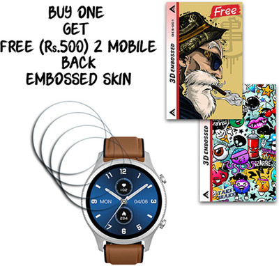 ARBAN Screen Guard for NoiseFit Halo Smartwatch 1.43 inch WITH FREE 500 RUPEES 2 3D EMBOSSED SKIN FOR MOBILE BACK S001(Pack of 4)