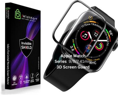 iWishKart Screen Guard for Apple Watch Series 8 41 mm, Series 9 / 8 / 7 41 mm, Smart Watch NOT Included, NOT Tempered Glass, 3D Curved Screen Guard, Accessories(Pack of 1)