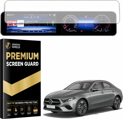 spartan shield Screen Guard for MERCEDES BENZ A CLASS 2023 FACELIFT || 10.25 Inch Dual Touchscreen Matte Guard || Anti Scratch || Ultra Clear || A-Class 200 & 200D 4Matic Car Digital Display Accessory 2024 [Not Tempered Glass](Pack of 1)