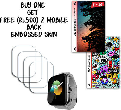 SOMTONE Screen Guard for SENS NUTON 1 with 1.7 IPS Display WITH FREE 500 RUPEES 2 3D EMBOSSED SKIN FOR MOBILE BACK S061(Pack of 4)