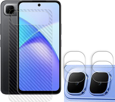 KOISTON Screen Guard for Infinix Smart 10 Plus 4G Camera Lens Glass Protector | Anti-Scratch | Edge to Edge Full Coverage ( BACK CARBON FIBER SKIN + CAMERA LENS PROTECTOR )(Pack of 2)