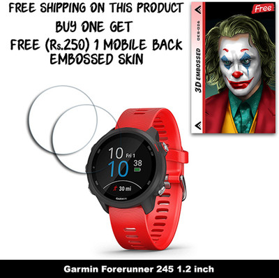 ARBAN Screen Guard for Garmin Forerunner 245 1.2 inch WITH FREE 250 RUPEES 1 3D EMBOSSED SKIN FOR MOBILE BACK W2S026(Pack of 2)
