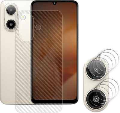 ARBAN Screen Guard for Lava Bold N1 4G Camera Lens Glass Protector | Anti-Scratch | Edge to Edge Full Coverage | 9H Hardness ( BACK CARBON FIBER SKIN + CAMERA LENS PROTECTOR )(Pack of 4)