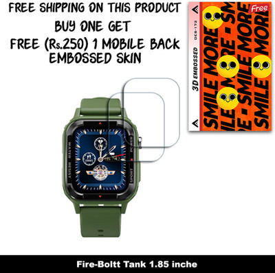 ARBAN Screen Guard for Fire-Boltt Tank 1.85 inche (FREE 250 RUPEES 1 3D EMBOSSED SKIN FOR MOBILE BACK W2S172)(Pack of 2)