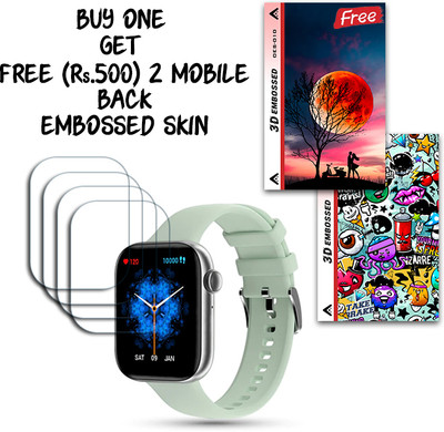 SOMTONE Screen Guard for Pebble Cosmos Max 1.81 inch WITH FREE 500 RUPEES 2 3D EMBOSSED SKIN FOR MOBILE BACK S010(Pack of 4)