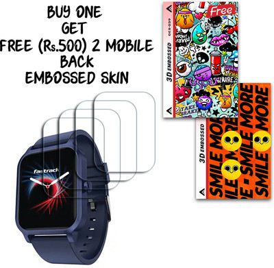 SOMTONE Screen Guard for FASTRACK REFLEX CHARGE 1.83 inch WITH FREE 500 RUPEES 2 3D EMBOSSED SKIN FOR MOBILE BACK S039(Pack of 4)