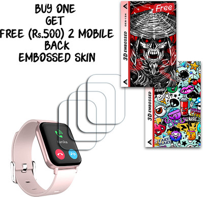 SOMTONE Screen Guard for Hammer Pulse 3.0 1.69 inch WITH FREE 500 RUPEES 2 3D EMBOSSED SKIN FOR MOBILE BACK S124(Pack of 4)