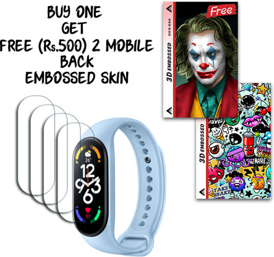 ARBAN Screen Guard for Xiaomi Smart Band 7 Nfc 1.62 inch WITH FREE 500 RUPEES 2 3D EMBOSSED SKIN FOR MOBILE BACK S026(Pack of 4)