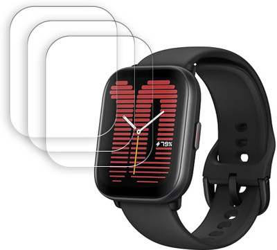 SOMTONE Edge To Edge Screen Guard for Amazfit Active 42mm Screen Protector | Anti-Scratch | Edge to Edge Full Coverage | 9H Hardness | Screen Guard for Smartwatch(Pack of 3)