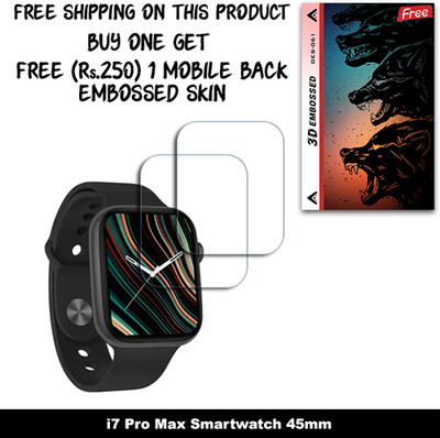 ARBAN Screen Guard for i7 Pro Max Smartwatch 45mm (FREE 250 RUPEES 1 3D EMBOSSED SKIN FOR MOBILE BACK W2S061)(Pack of 2)