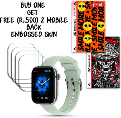 SOMTONE Screen Guard for Pebble Cosmos Max 1.81 inch WITH FREE 500 RUPEES 2 3D EMBOSSED SKIN FOR MOBILE BACK S172(Pack of 4)